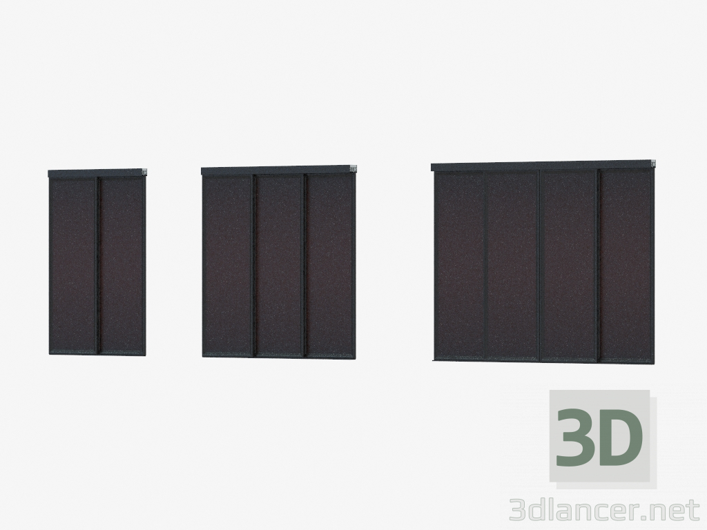 3d model Partición de interroom de A7 (wenge de madera negro) - vista previa