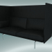 3d model Double sofa with high back Outline (Refine Black Leather, Polished Aluminum) - preview