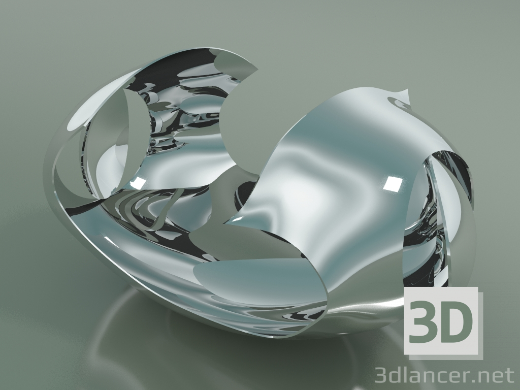 modello 3D Vaso Onda (Platino) - anteprima