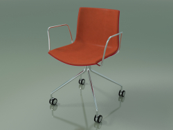 Sandalye 0462 (4 tekerlekli, kolçaklı, ön kaplamalı, polipropilen PO00104)
