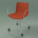 Modelo 3d Cadeira 0462 (4 rodízios, com braços, com acabamento frontal, em polipropileno PO00104) - preview