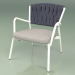 3d model Upholstered Chair 227 (Metal Milk, Padded Belt Gray-Blue) - preview