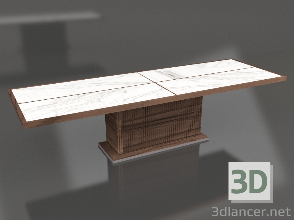 3d model Mesa de comedor Mesa completa rectangular 300 mármol - vista previa