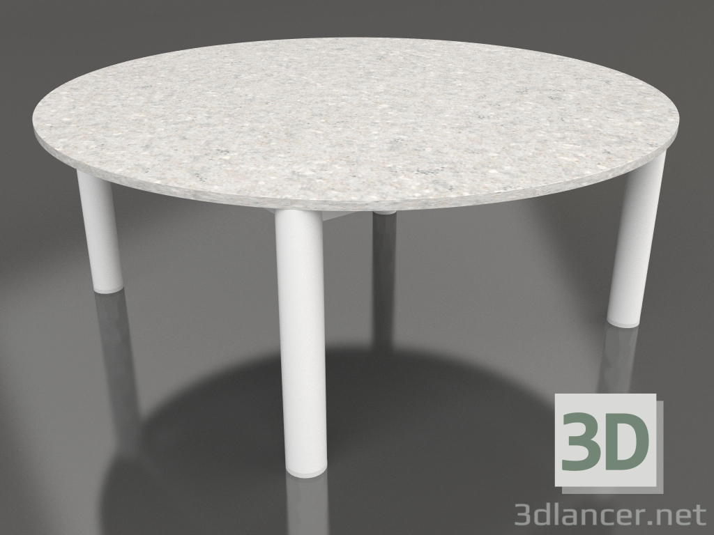 modello 3D Tavolino P 90 (Bianco, DEKTON Sirocco) - anteprima