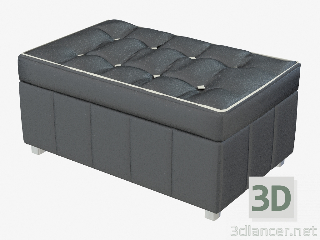 3d model Leather pouf in art-deco style C138 - preview