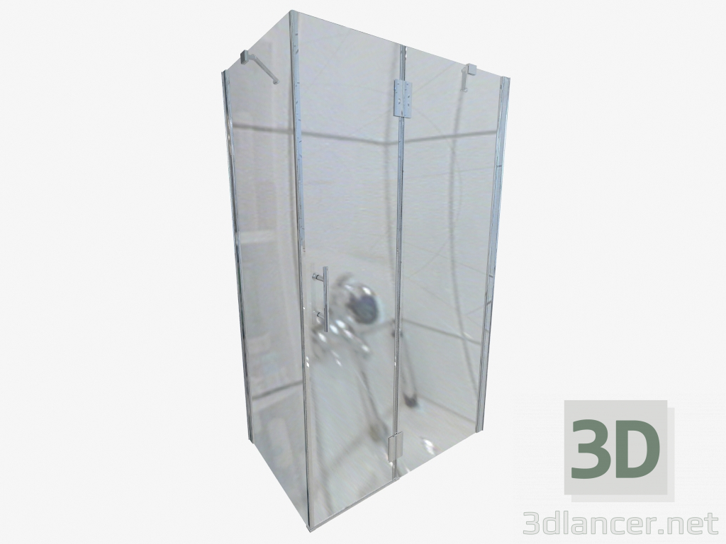 3D modeli Dikdörtgen kabin 80x120 cm Abelia (KTA 044P) - önizleme