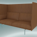 3d model Double sofa with high back Outline (Refine Cognac Leather, Polished Aluminum) - preview