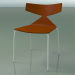 3d model Stackable chair 3701 (4 metal legs, Orange, V12) - preview