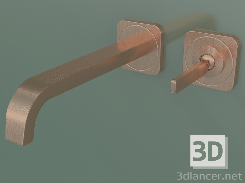 modello 3D Miscelatore monocomando lavabo da incasso a parete (36106310, Brushed Red Gold) - anteprima