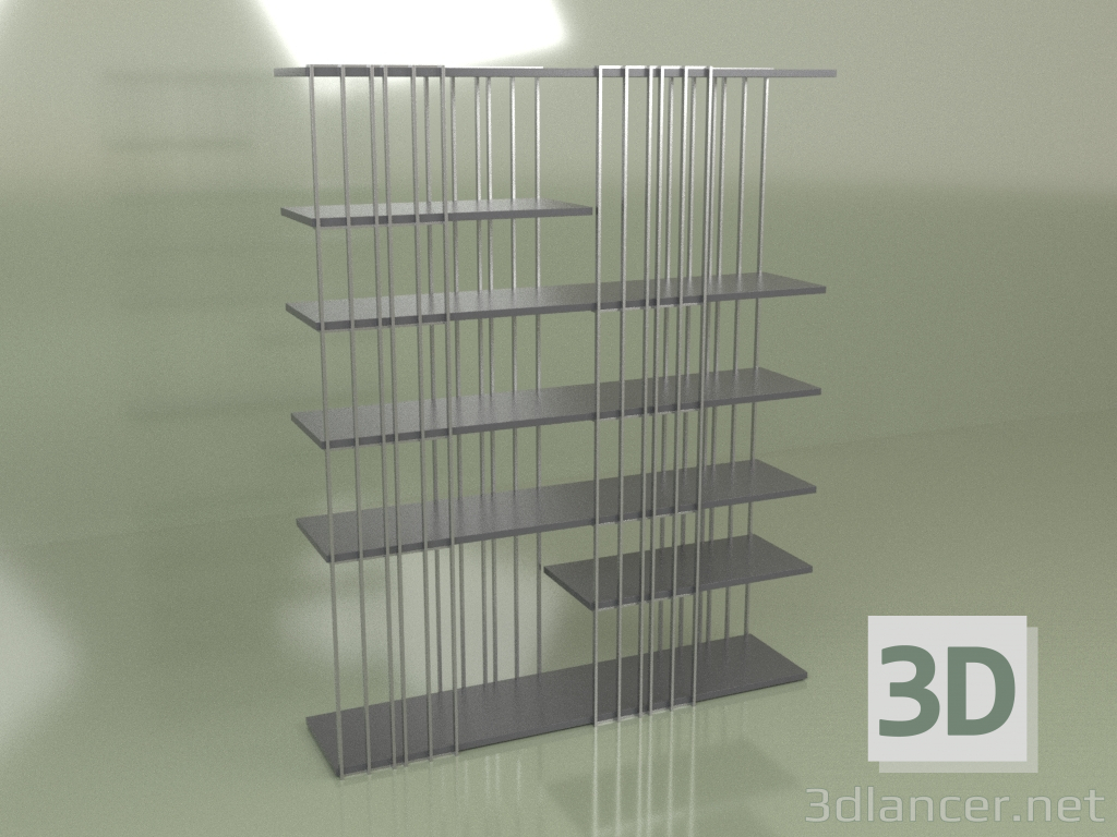 modello 3D Libreria GL 117 (Antracite) - anteprima