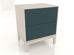 Table de chevet FARGO 2 tiroirs avec façades fraisées (vague de mer, chêne blanchi, option 1)