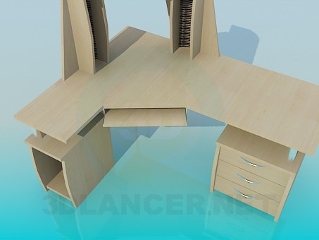 modelo 3D Escritorio de la computadora - escuchar modelo 3D Escritorio de la computadora - escuchar