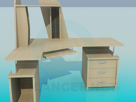 modelo 3D Escritorio de la computadora - escuchar modelo 3D Escritorio de la computadora - escuchar