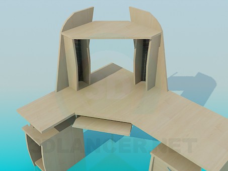 modelo 3D Escritorio de la computadora - escuchar modelo 3D Escritorio de la computadora - escuchar
