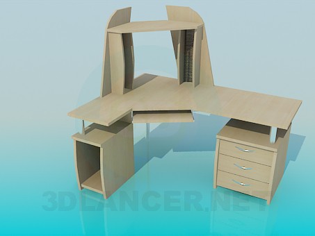 modelo 3D Escritorio de la computadora - escuchar modelo 3D Escritorio de la computadora - escuchar