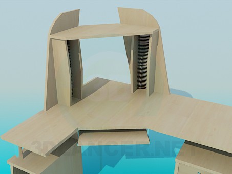 modelo 3D Escritorio de la computadora - escuchar modelo 3D Escritorio de la computadora - escuchar