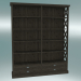 3d model Bookcase Cambridge with 4 drawers large (Dark Oak) - preview