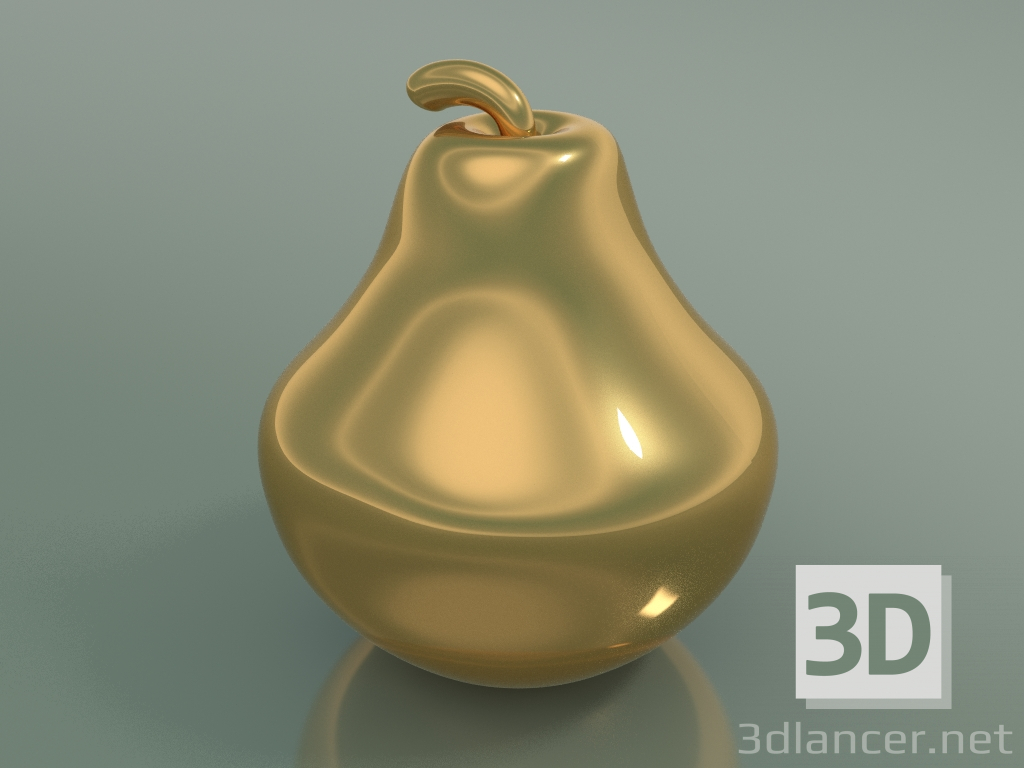 3D modeli Heykel Seramik Armut (H 28cm, Altın) - önizleme