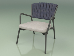 Cadeira estofada 227 (fumaça de metal, cinto acolchoado cinza-azul)