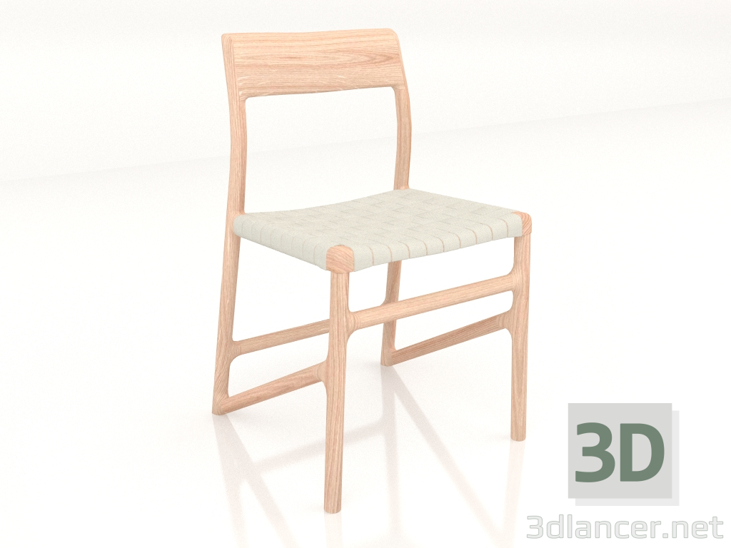 3 डी मॉडल हल्के असबाब के साथ हलके पीले रंग की कुर्सी - पूर्वावलोकन