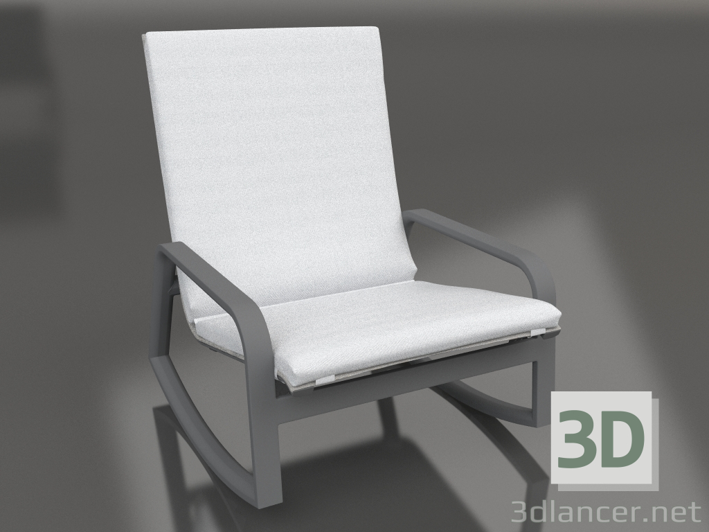 modello 3D Sedia a dondolo (Antracite) - anteprima