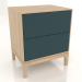 modello 3D Comodino FARGO 2 cassetti con frontali fresati (onda marina, rovere schiarito, opzione 1) - anteprima