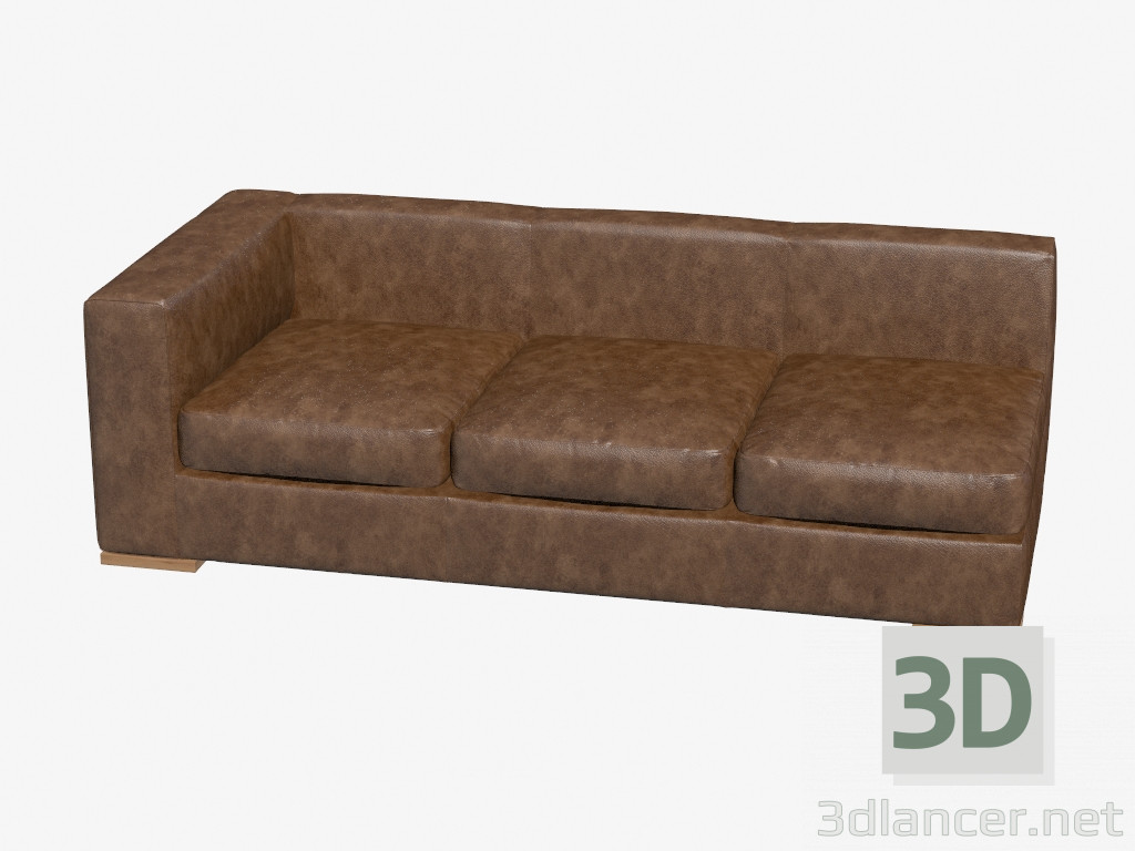 3D Modell Sofa gerade Dreibettzimmer Boston - Vorschau