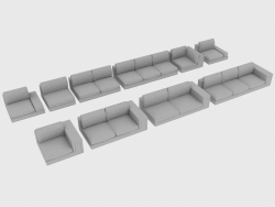 Elementi di un divano modulare HELMUT