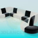 3D Modell U-Form sofa - Vorschau