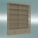 3d model Bookcase Cambridge with 4 drawers large (Gray Oak) - preview