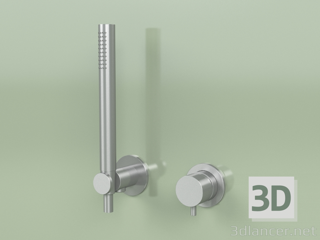 3d model Wall-mounted mixer with hand shower (12 58, AS) - preview