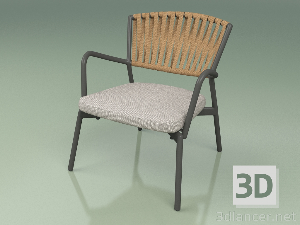3d model Armchair with soft seat 127 (Belt Tobacco) - preview