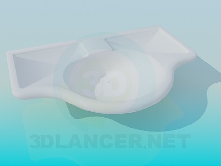 3d модель Умивальник з заглибленнями – превью 3d модель Умивальник з заглибленнями – превью