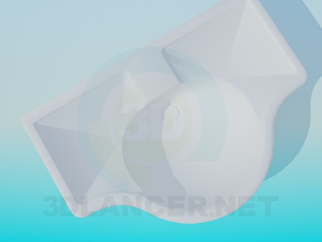 3d модель Умивальник з заглибленнями – превью 3d модель Умивальник з заглибленнями – превью