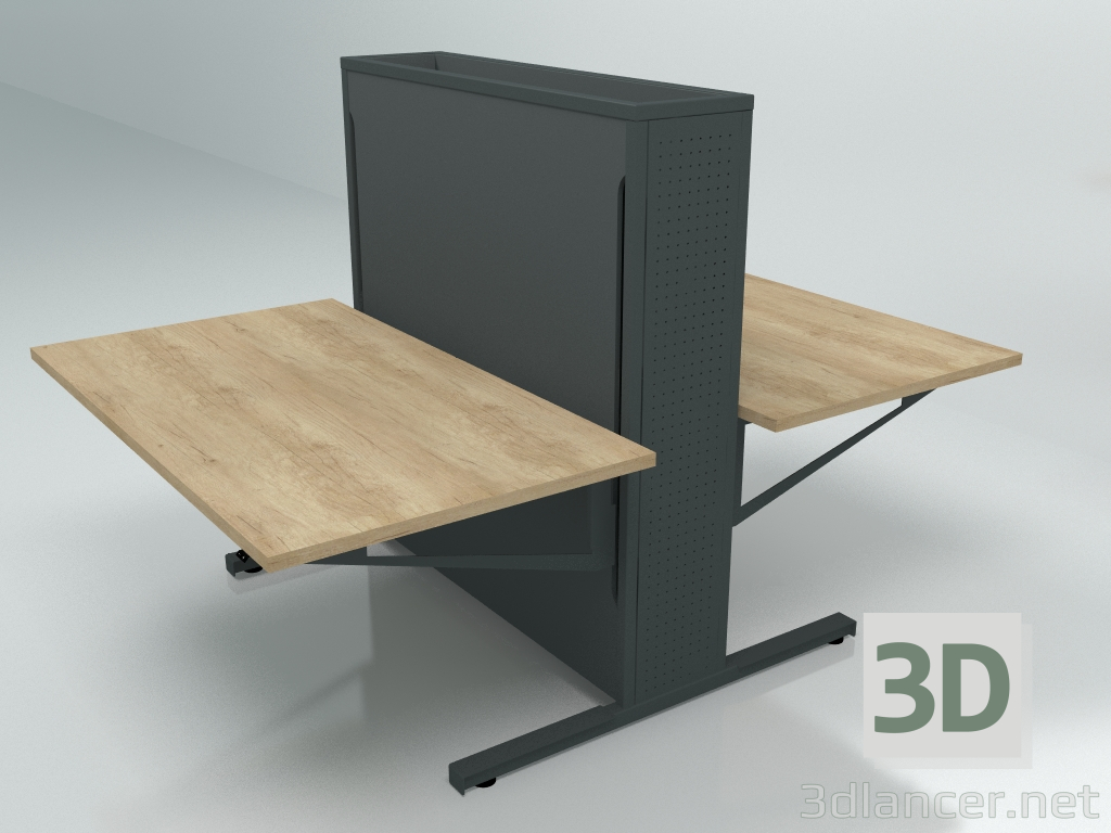 modèle 3D Table de travail Flow FLW14 (1400x1900) - preview