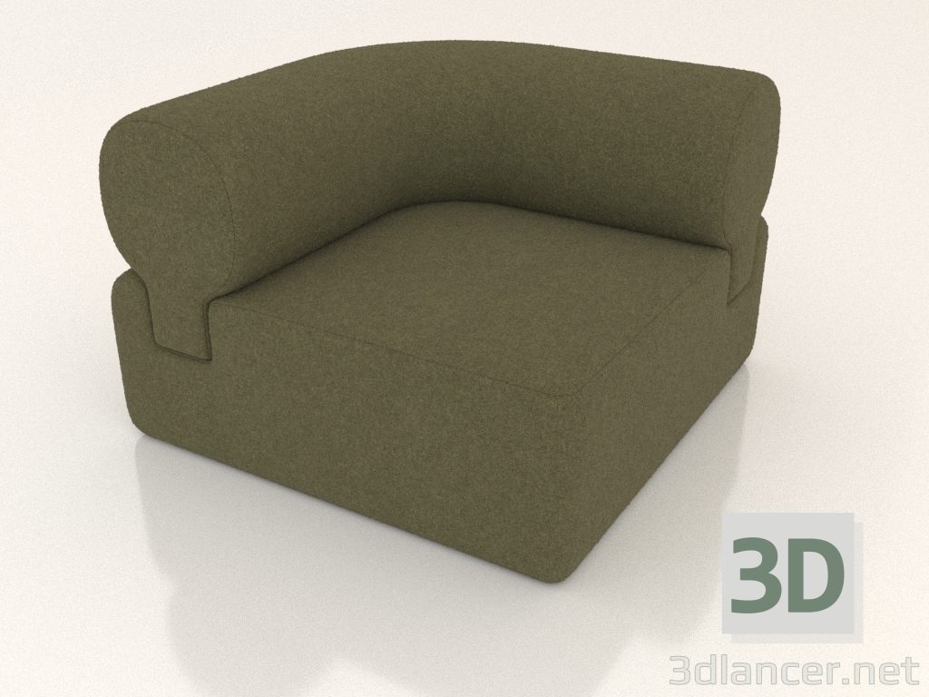 3D Modell Modulares Sofa aus Eiche (Abschnitt 4.1) - Vorschau