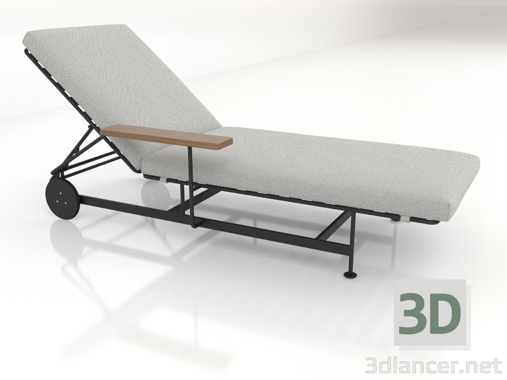 modello 3D Chaise longue con bracciolo a destra - anteprima