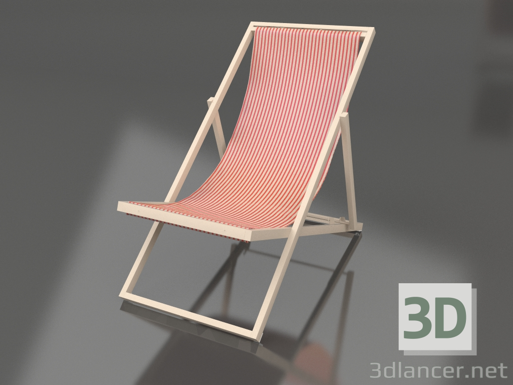 modello 3D Sedia a sdraio (Sabbia) - anteprima