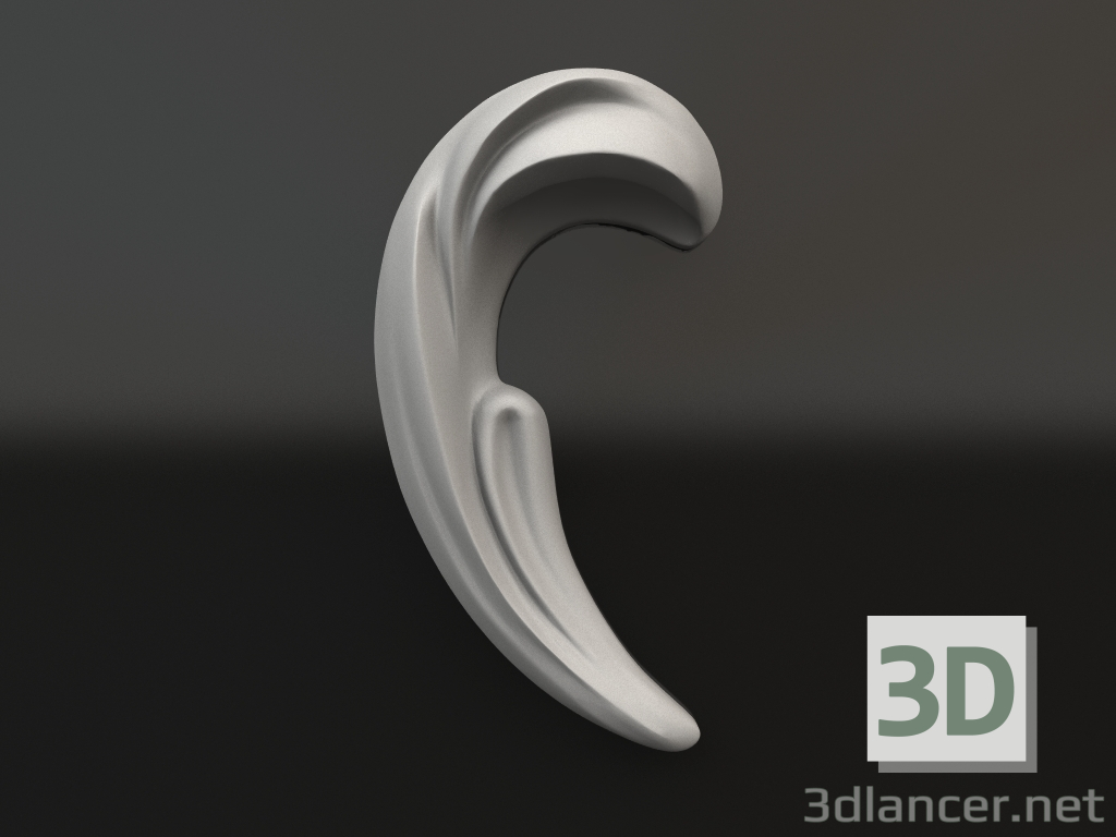 Modelo 3d Elemento decorativo de gesso DE 035 A (47x24) - preview