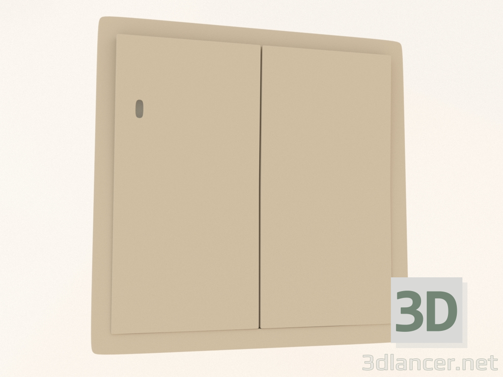 3D Modell 2-Tasten-Schalter mit Beleuchtung (10 A, 250 V, Kaschmir matt, DA28535) R98 - Vorschau