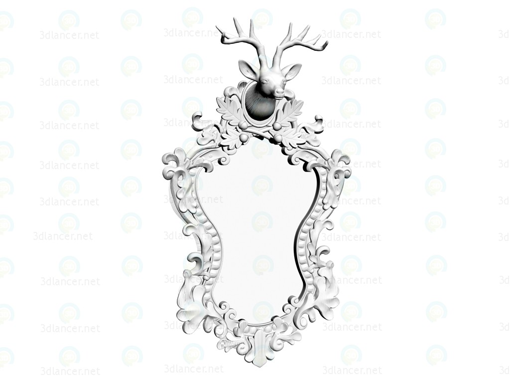 3d model Deer mirror White 53x35 - preview