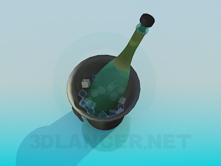 3d model Champagne in an ice vedertse - preview 3d model Champagne in an ice vedertse - preview