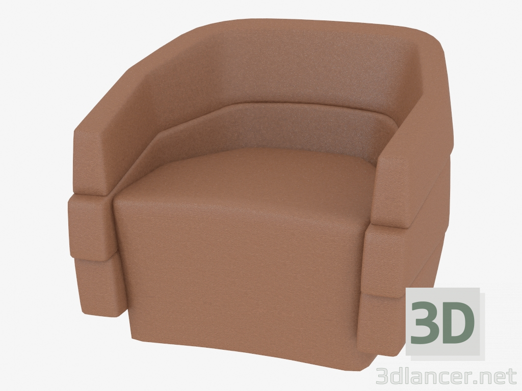 3d модель Кресло кожаное – превью