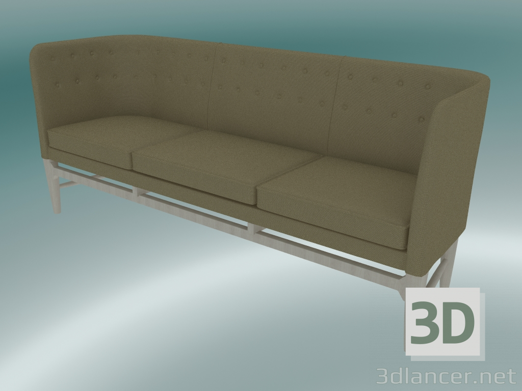 modèle 3D Canapé triple Mayor (AJ5, H 82cm, 62x200cm, chêne blanc huilé, Hallingdal - 224) - preview