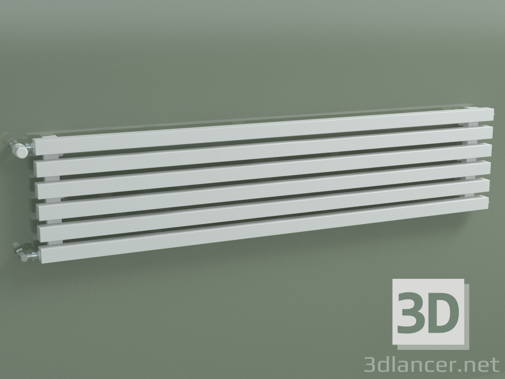 3D modeli Yatay radyatör RETTA (6 bölüm 1500 mm 40x40, beyaz parlak) - önizleme
