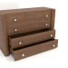 3d model Chest of drawers TM 021 (open) (1210x480x810, wood brown light) - preview