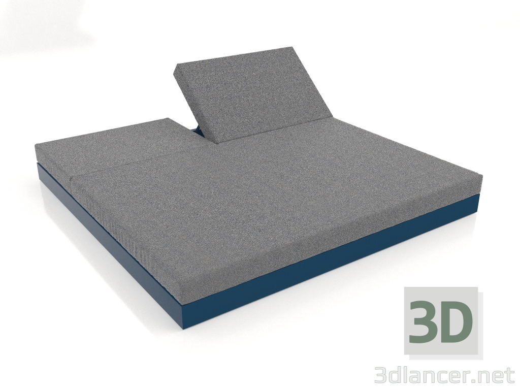 3D Modell Bett mit Rückenlehne 200 (Graublau) - Vorschau