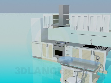 3d model Kitchen - preview 3d model Kitchen - preview