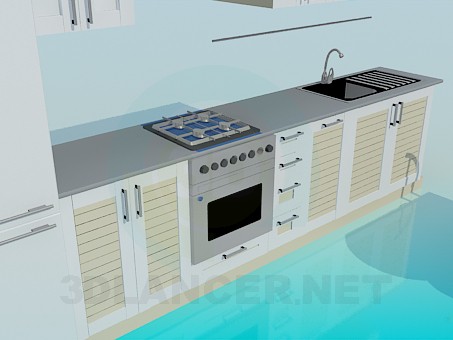 3d model Kitchen - preview 3d model Kitchen - preview