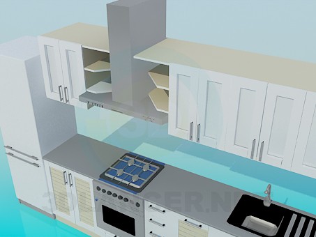 3d model Kitchen - preview 3d model Kitchen - preview
